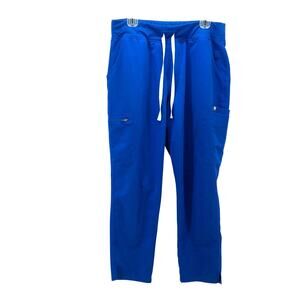 FIGS Yola High Waisted Skinny Scrub Pant Bright Blue Extra Large Petite Nursing